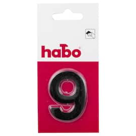 Skilt HABO nummer 9 rustfr stål 5cm sort produktbilde