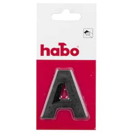 Skilt HABO bokstav A stål 5cm sort produktbilde