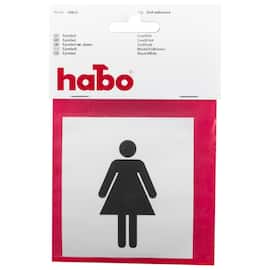 Skilt HABO WC Dame 8x8cm vinyl produktbilde