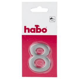 Skilt HABO nummer 8 rustfritt stål 5cm produktbilde