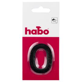 Skilt HABO nummer 0 rustfr stål 5cm sort produktbilde