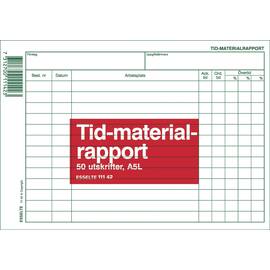Esselte Blankett Tid- och Materialrapport A5L 50 blad produktfoto