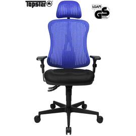 TOPSTAR Drehstuhl HeadPoint SY, Bürodrehstuhl, Bürosessel, inkl. Armlehnen, mit Kopfstütze, schwarz/blau, 1 Stück Artikelbild