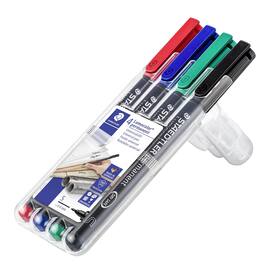 STAEDTLER Lumocolor Lumocolor Universalstift, Superfein, 0,4 mm, permanent, farblich sortiert, 4er-Set, 1 Packung Artikelbild