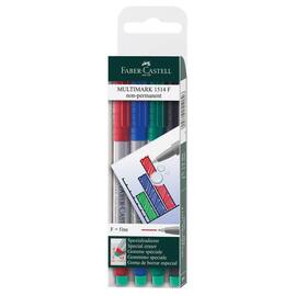 Faber-Castell Overheadstift Multimark, F, 0,6mm, non-permanent, 4er Set sortiert Artikelbild