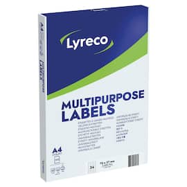 Lyreco Mehrzweck-Etiketten, 70x37mm, permanent, weiß, 2400 Stück pro Packung Artikelbild