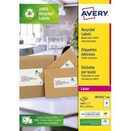 Etikett AVERY resirk. 99,1x33,9 (1600) produktbilde
