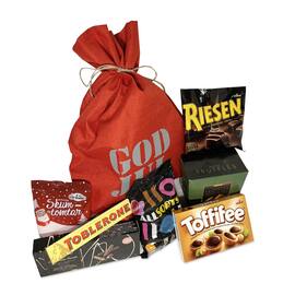 Julesekk fylt jute rød 1107g produktbilde