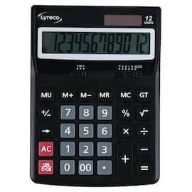 Kalkulator LYRECO OfficePrem 12siff sort produktbilde