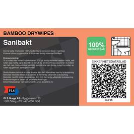 Merkelapp PLS Bamboo Drywipes Sanibakt produktbilde