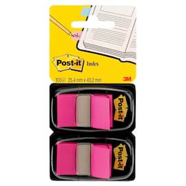 Post-it® Index-Haftstreifen 680, Haftmarker, beschriftbar, 25,4 x 43,2 mm, pink, 2 x 50 Blatt pro Packung Artikelbild