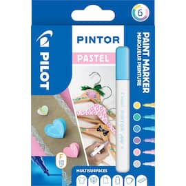 Pilot Märkpenna Pintor Fine spets, 1,0 mm, 6 Färger Pastell Mix produktfoto
