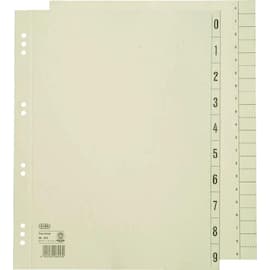 Elba Trennblätter mit Ziffern, Tabfelder, Register 0-9, chamois, A4, 230g, 100 Stück Artikelbild