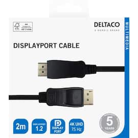 Kabel DELTACO Displayport M/M 2m sort produktbilde