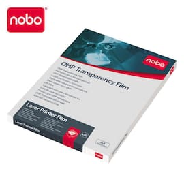 Nobo Transparent laserfilm, A4, 210 x 297 mm, genomskinlig produktfoto