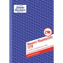 Avery Formularbuch Rapport/Regiebericht 1770, A5, selbstdurchschreibend, 2x40 Blatt Artikelbild
