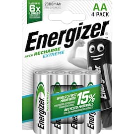 Energizer Extreme AA-/NH15-batterier, 2 300 mAh, laddningsbara, blisterförpackning med 4, förladdade produktfoto