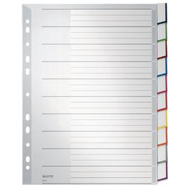 Leitz Register, blanko, 10 Unterteilungen, PP, A4, volle höhe, überbreit, 10 Blatt, grau, 1 Packung Artikelbild