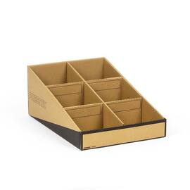 Pressel Lagersichtbox mit Mittelsteg, Kleinteilebox, 6 Fächer, 442x302x180mm, braun/schwarz, 10 Stück Artikelbild