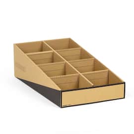 Pressel Lagersichtbox mit Mittelsteg, Kleinteilebox, 8 Fächer, 595x332x180mm, braun/schwarz, 10 Stück Artikelbild