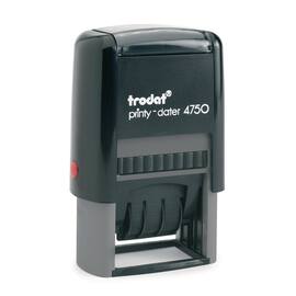 trodat Datumstempel Printy Classic, Stempel, 4mm, schwarz, 41x24mm, mit Gutschein für individuelle Stempelplatte, 1 Stück Artikelbild
