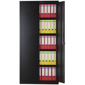 Bisley Flügeltürenschrank Light, Schwarz, 5 Ordnerhöhen, 1950x914x400 mm Artikelbild