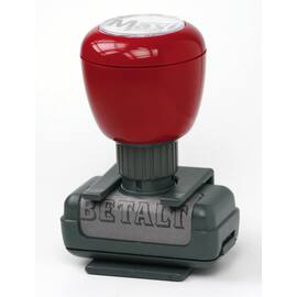 Stempel M&R BETALT sort skrift produktbilde