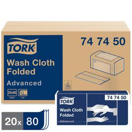 Tork Tvättlapp Advanced, 6-lager, plast, 80 stycken, vita produktfoto