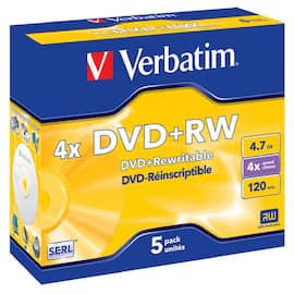 Verbatim Blank DVD+RW, omskrivbar, 4,7 GB/120 min, 4x hastighet produktfoto