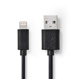 NEDIS Kabel Lightning - USB A 1m Svart produktfoto