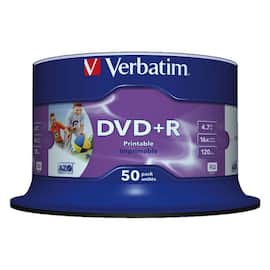 Verbatim DVD+R Rohling, 16x, 4,7GB, 50er Spindel, bedruckbar Artikelbild