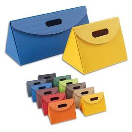 Tragegeschenkverpackung Paris M, Tragekarton, Geschenktasche, gewellte Oberfläche, 210x140x150mm, orange, 25 Stück Artikelbild