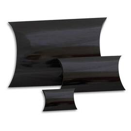 Kissenverpackung Pagri, Pillow-Box, Kissenschachtel, glanzplastifiziert, 85x80x30mm, schwarz, 25 Stück Artikelbild