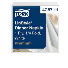 Serviett TORK linstyle 39cm hvit (50) produktbilde