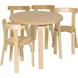 Lekvråmöbelset björk 1 bord 4 stolar produktfoto