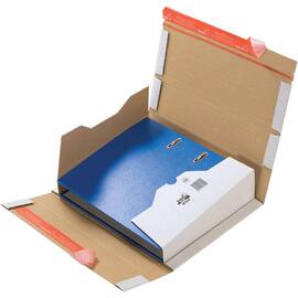 ColomPac Ordner-Versandverpackung mit doppeltem Verschluss, 320x290x35-80mm, Weiß, 20 Stück Artikelbild