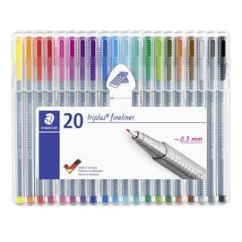 Staedtler Fineliner triplus® 334, mit Kappe, 0,3 mm, sortiert, 20-er Pack Artikelbild