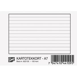 Kartotekkort EMO A7 linjert 200g (100) produktbilde