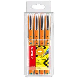 STABILO Tintenkugelschreiber worker®, mit Kappe, Strichstärke M, 0,5 mm, 4er Set sortiert Artikelbild