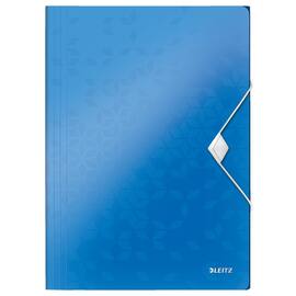 Leitz Eckspannermappe WOW, Flügelmappe, mit Gummizug, A4, PP, blau metallic, 235x320mm, 1 Stück Artikelbild