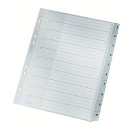 Leitz Ordnerregister A4, 1-10, PP, grau, 1 Packung Artikelbild