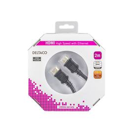 Kabel DELTACO HDMI M/M 4K 2m sort produktbilde
