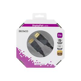 Kabel DELTACO Displayport M/M 2m sort produktbilde