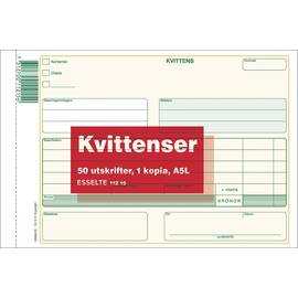 Esselte Blankett Kvittens A5L 2x50 blad produktfoto