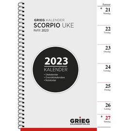 Ukekalender GRIEG Scorpio A5 2023 refill produktbilde