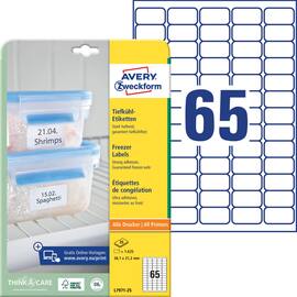 Etikett AVERY fryser 38,1x21,2mm (1625) produktbilde