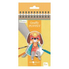 Avenue Mandarine Graffy Hand Puppet Book, husdjurssuperhjältar, 12 motiv, 24 dockor, från 5 år produktfoto