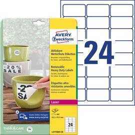 Avery Etikett Avtagbar 63,5x33,9mm produktfoto