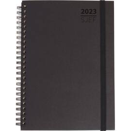 Sjefskalender GRIEG A5 spiral 2023 sort produktbilde