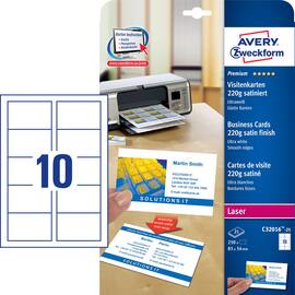 Visittkort AVERY laser 85x54 220g (250) produktbilde
